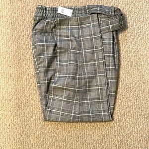 Gap plaid tie front trouser